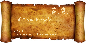 Prágay Niobé névjegykártya